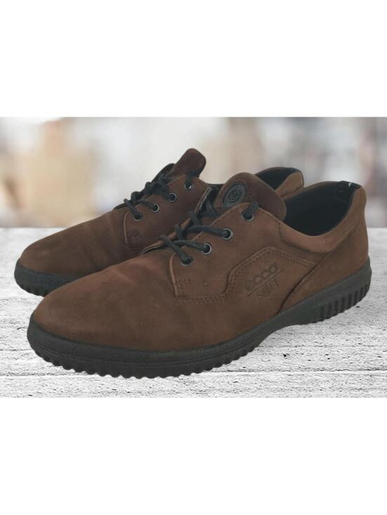 Ecco Shoes - Ecco Womens Athletic Shoes Brown Nubuck Leather Lace Up Suede Sneakers 7-7.5M 38